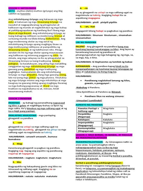 grade 10 palang nagsalpukan na|Filipino Grade 10 (1st Quarter) Flashcards .